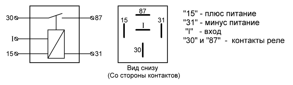 Схема подключения реле